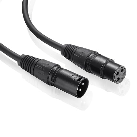 XLR Cable, XLR Male to Female Microphone Cable for Studio, Stage, Podcast, Live Streaming, 0.3 M
