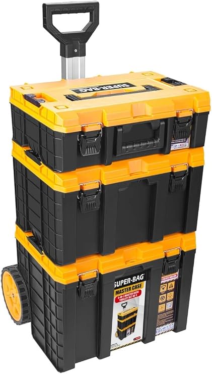 Super Bag Master Case Tekerlekli 3'lü Set Büyük Teknisyen Takım Çantası