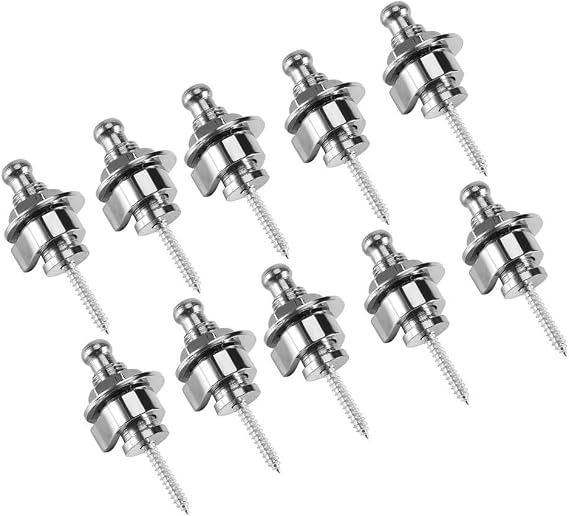 Tbest Strap LocksStrap Lock Buttons Chrome Locking Guitar LocksBass Strap Lock Security Locks Gitarre Guitare Straplock Guitar ButtonsStrap Locks GuitarStrap Locks straplocks