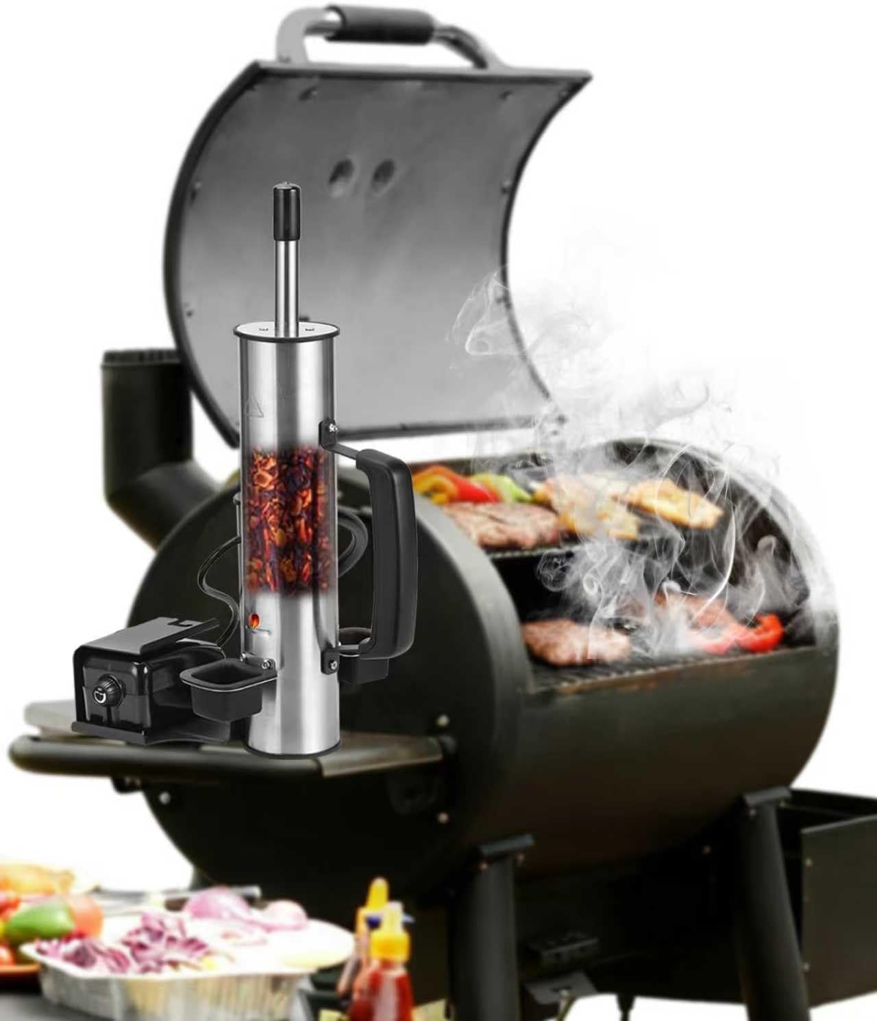 2026 Advanced Cold Smoke Generator, Pellet Smoker Upgrade Tube, Smoker Attachment for Gas Grill, Portable Cordless Electric, Hot or Cold Smoking: Fits Wavers, Triggers, Pitbos, East Oak...