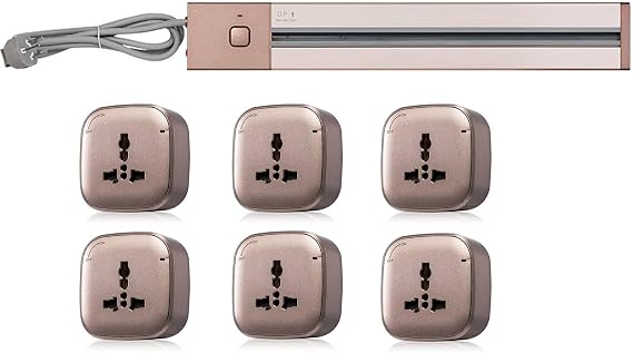 Power Track Socket, 60/80/100Cm Track, Left and Right Optional, Removable Universal Plug Adapter without Slotting,C-right-80cm