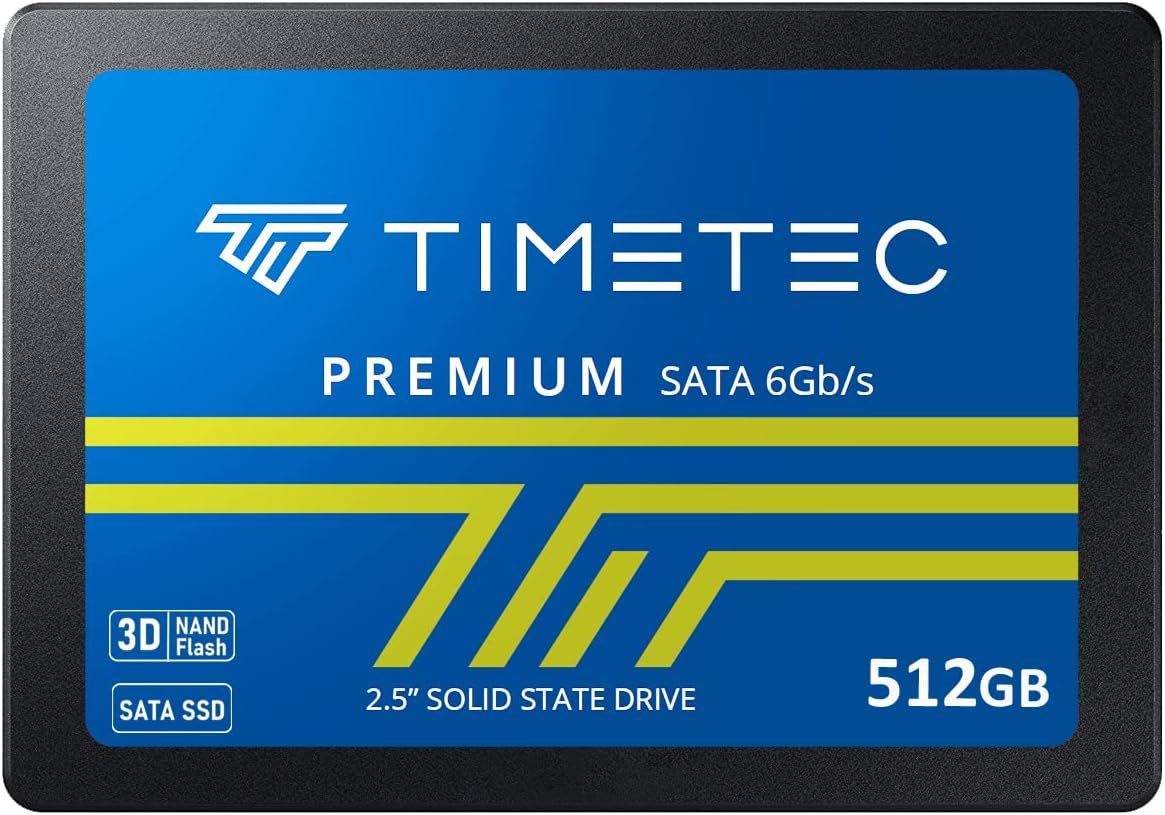 Timetec 512GB SSD 3D NAND SATA III 6Gbs 2.5 Inch 7mm 0.28 400TBW Read Speed Up to 530 MBs SLC Cache Performance Boost Internal Solid State Drive 512GB