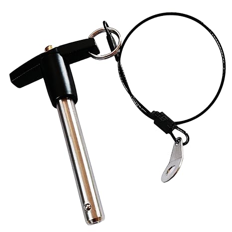 Stainless Steel 304 T Handle Lock Pins Push-Button Quick Release Pin, Pin Dia 1/4in(6.4MM). Clamping Length 40mm(1.57in) with Lanyard Cable (1)