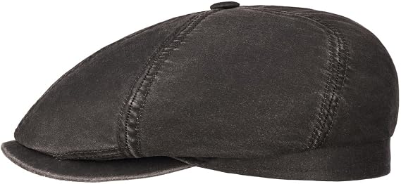 Stetson Brooklin Old Cotton Flat Cap Driver Cap Pre-Distressed Look UV Protection 40 Cotton Peaked Cap Men Spring Summer