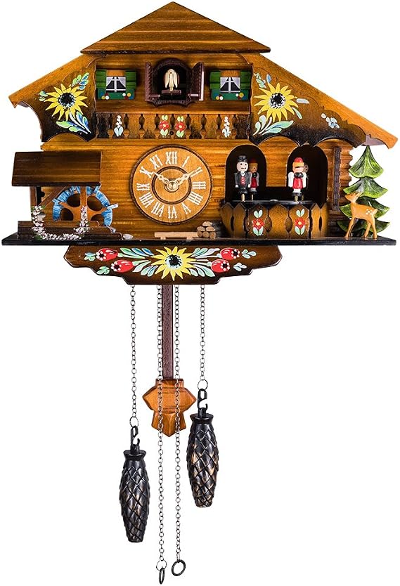 Kintrot Cuckoo Clock Pendulum Quartz Wall Clock Black Forest Chalet House Home Decor