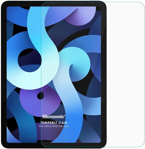 Microsonic Apple iPad Air 5.Generation 2022 (A2588-A2589-A2591) Tempered Glass Glass Screen Protector [Screen Protector Compatible with iPad Air 5 2022 - Transparent]
