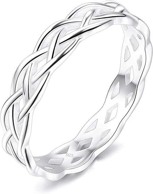 INBLUE 925 Sterling Silver Infinity Triquetra Irish Celtic Knot Rings for Women Lover Sisters Engagement Wedding Promise Jewelry for Mothers Day Valentines Day Friendship