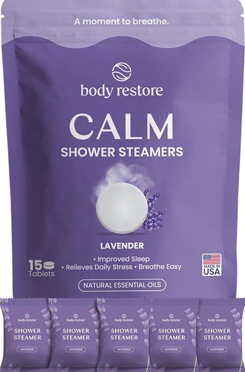 BodyRestore Shower Steamers Aromatherapy, Self Care Gifts, Calm 15 Pack