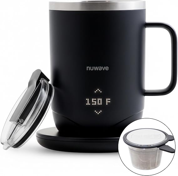 Nuwave Self-Heating Coffee Mug with Charging Base, 16oz, 45201BV02