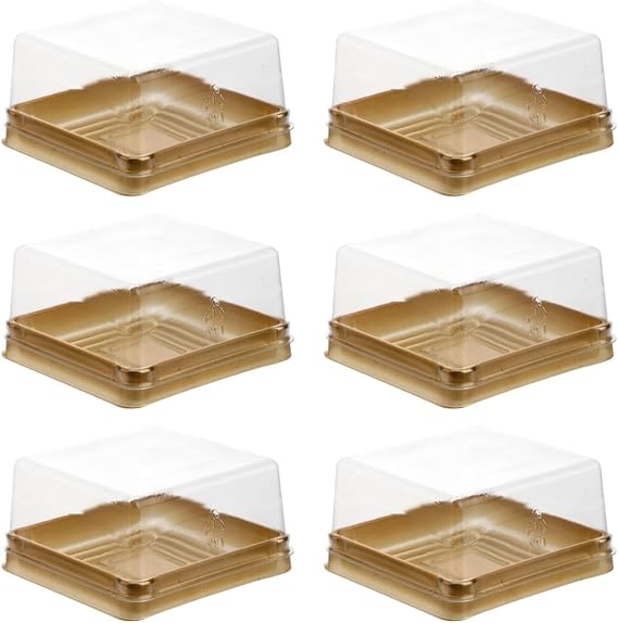 DOITOOL 50 Pack Mooncake Boxes, Clear Plastic Cake Containers