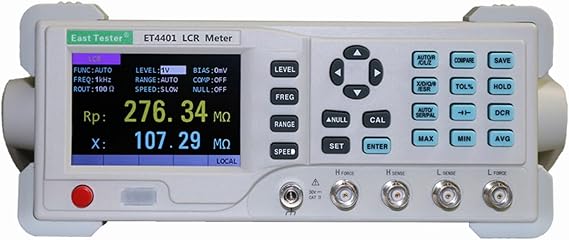 LCR Meter, LCR Meter 10Hz~100kHz Digital Bridge DC Resistance Electrolytic Capacitance Analyzer Basic Accuracy 0.1% Data Record,Data Save(ET4501)