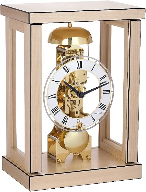 Hermle Table Clock, Wood, Light Maple, 18,5cm x 26,5cm x 12,5cm