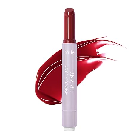 tarte maracuja juicy lip vinyl gloss Hydrating & Volumizing Lipgloss Balm with Hyaluronic Acid, Vitamin E to Plump & Moisturize for Radiant, Fuller-Looking Lips, Vegan & Cruelty Free