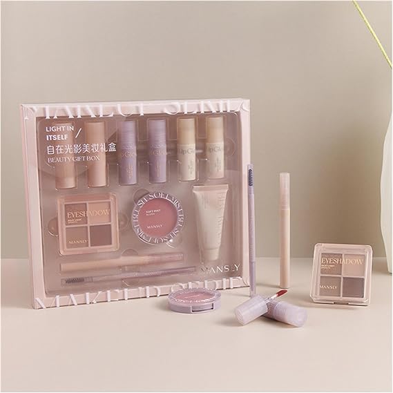 Full Beauty Makeup Cosmetic Set, 11 Pieces, Lipstick, Makeup Palette, Women's Makeup, Gift Set, Full Kit, Eye Shadow Palette, Makeup, Essential, Cosmetic, Long Lasting, Beginners, Popular, Christmas
