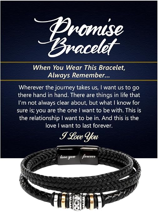 To My Man I Love You Bracelet Gifts For Him Husband Boyfriend Sentimental Gifts From Wife Girlfriend To My Man Bracelet Birthday Gift Ideas With Message Card
