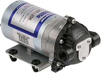 PENTAIR SHURFLO 8000-543-250 12V DC Diaphragm Pump High Flow 1.8 GPM 50 PSI Internal Bypass Chemical Resistant Viton Valves Santoprene Diaphragm for Agricultural Sprayers and Liquid Transfer