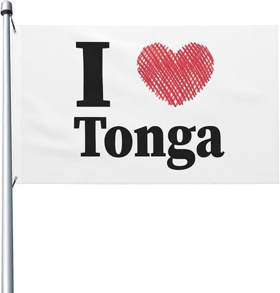 I Love Tonga Flags for Outside 3x5 Ft Double Sided Flag Durable Home Yard Festival Garden Decor Banner, with 2 Brass Grommets