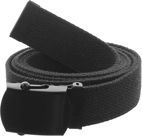 ARMYU Army Web Belt 100% Cotton Canvas Military Color Webbed Belts with Slider Buckle 54" Long
