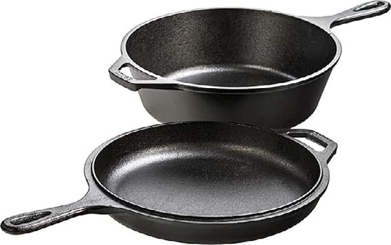 Lodge Cast Iron Combo Cooker, 3.2 Quart Deep Pot & 10.25 Inch Skillet Lid