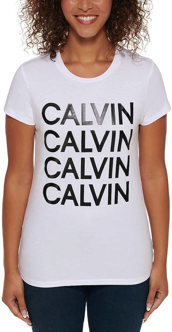 Calvin Klein Jeans Ladies' Logo Tee, White, Large