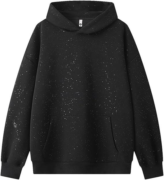 GURUNVANI Glitter Hooded Sweatshirt Unisex Sparkle Pullover Hoodies Mens Club Party Wear