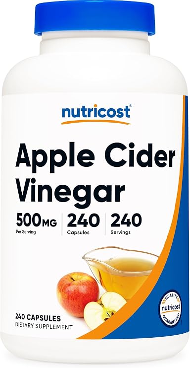 Nutricost Apple Cider Vinegar Capsules 500mg, 240 Vegetarian Capsules