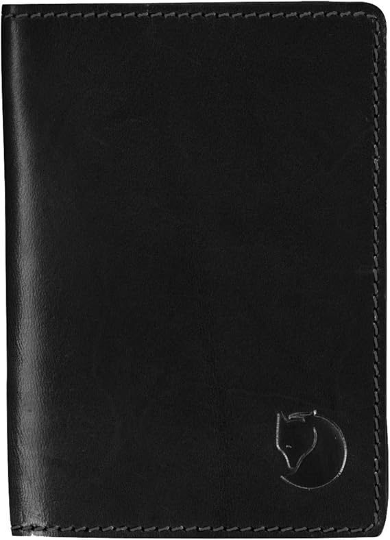 Fjallraven Leather Passport Cover - Premium Leather, Slim Profile, Secure Storage - Travel, Black, One Size