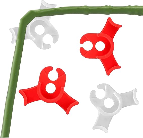 80 Pcs Low Stress Training Clips, 90 Degrees Plant Trainer, Bud Benders, Plant Stem Support Bender for Plants - White and Red