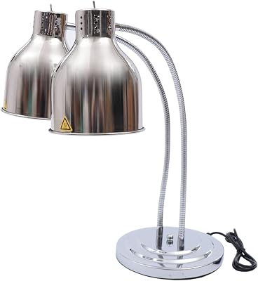 LABIXIAOXIN Food Heat Lamps with Dual 250w Bulbs Food Warmer Lights Food Heating Warmer Lamp Restaurant Kitchen Buffet Warmer Table Double Head