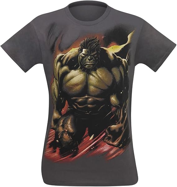 SuperHeroStuff Hulk Smoldering Men's T-Shirt- Small Grey