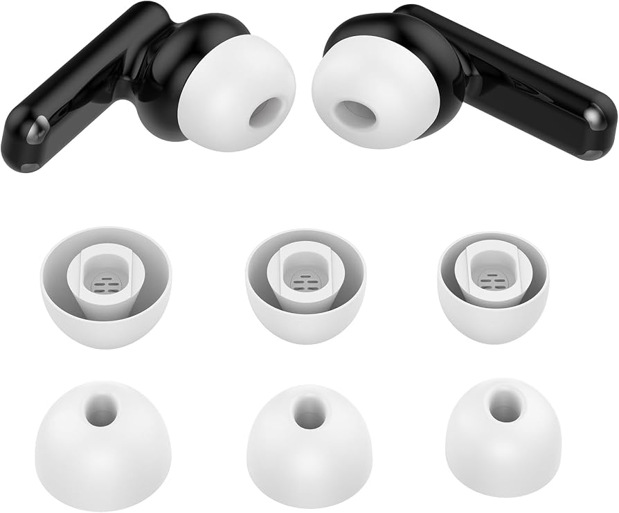 Replacement Ear Tips Compatible with Huawei FreeBuds 6i True Wireless Earbuds,Hollow Filter Screen Earplugs, Soft and Comfortable Noise Cancelling Earplugs,White(6 Pack).