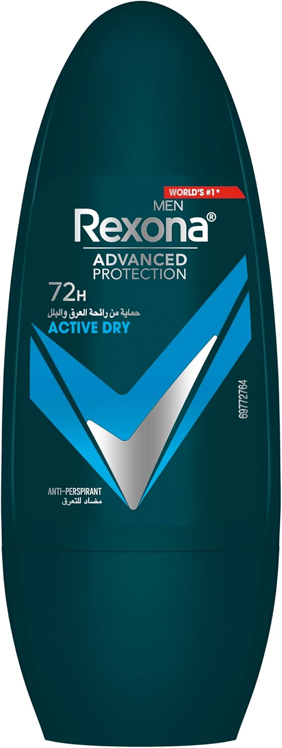 Rexona Superior Protection Men's Roll On Deodorant Active Dry 72 Hours Continuous Protection 50 ml