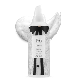 R+Co CHIFFON Styling Mousse Lightweight Hair Foam, Adds Volume & Texture, All Hair Types
