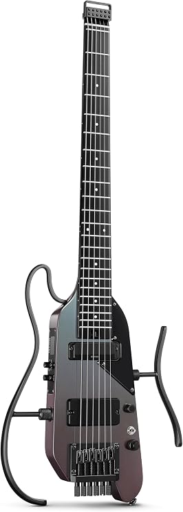 Donner HUSH-X PRO Electric Guitar Smart Travel Guitar Headless Versatile Preset Black