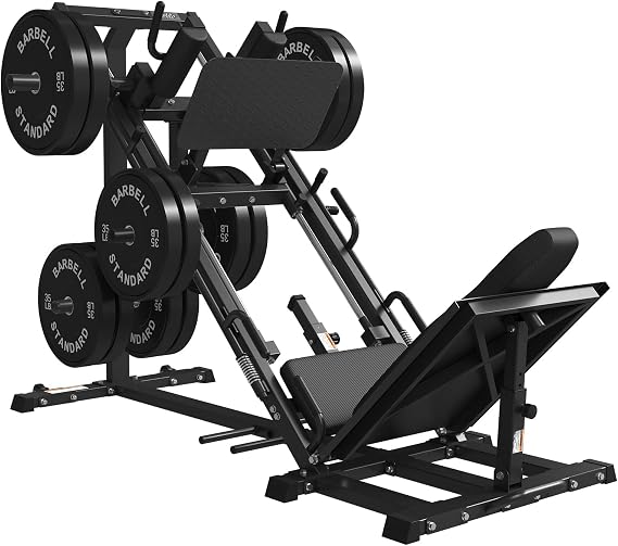 GMWD Leg Press Hack Squat Machine Combo, Leg Exercise Machine with Linear Bearing, 45-Degree Lower Body Special with Weight Storage for Quads, Hamstring, Glutes, Calves, Home Gym Leg Day Equipment