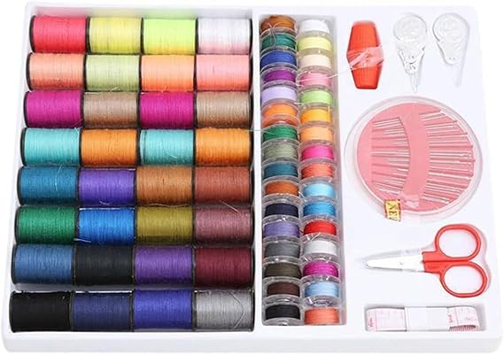 PIRUZHAO Sewing Kit for Sewing Machines with 100 Basic Sewing Accessories | 64 Spools of Thread Mini Sewing kit for Beginners, Emergency