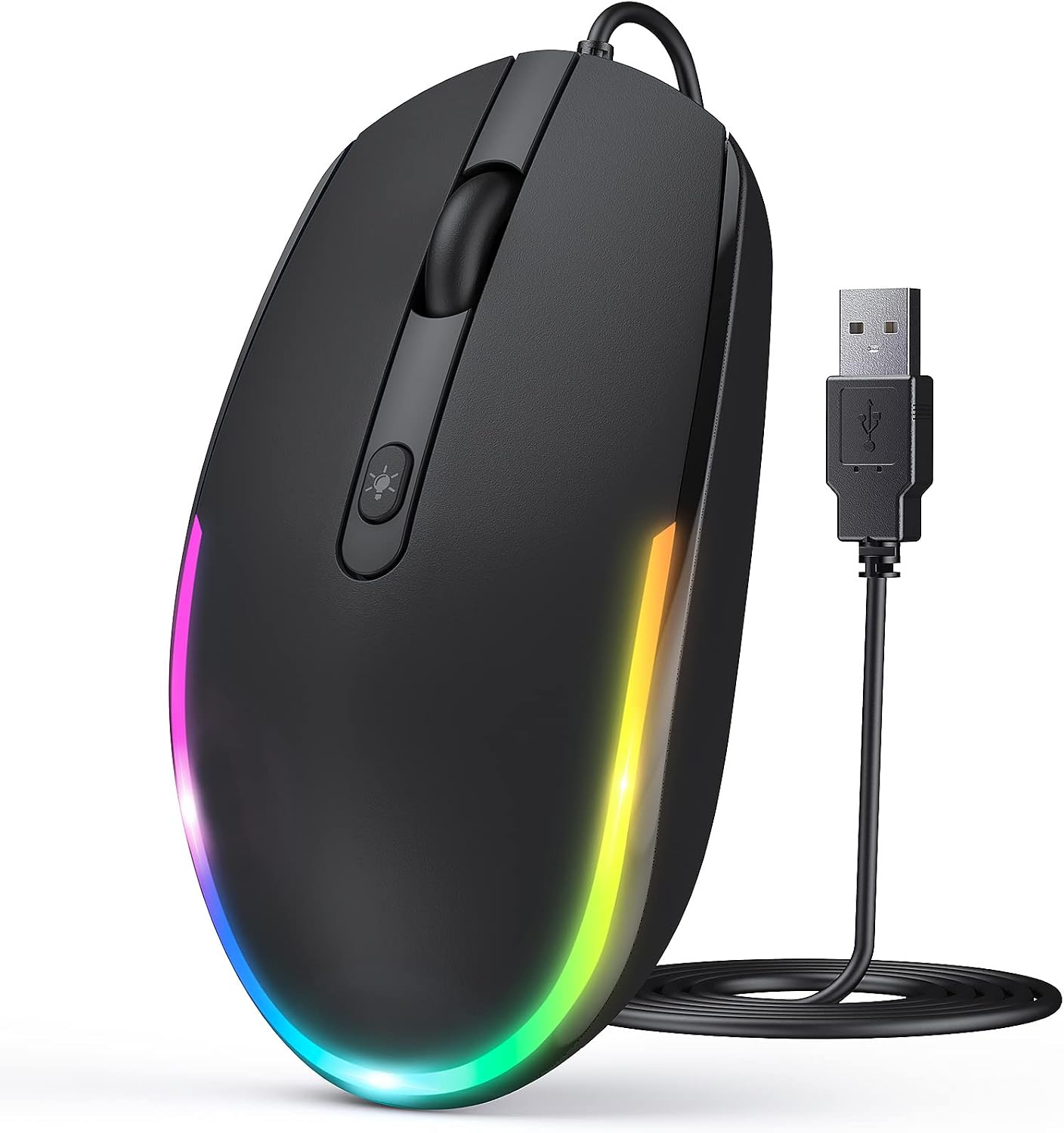 seenda Wired Mouse PC Computer Mouse with Wired 1600 DPI USB Mouse Wired for Laptop/PC/Computer/Mac (Black)