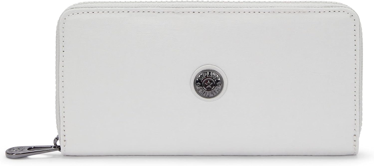 Kipling Money World Wallet, Silver Night, 7.75''L x 4''H x 0.75''D