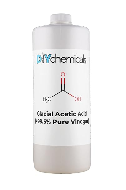 Glacial Acetic Acid 99.9% Concentration - High Purity Vinegar for Industrial & Home Use, Made in USA by DIY Chemicals - 1 Quart (33.8 fl oz)