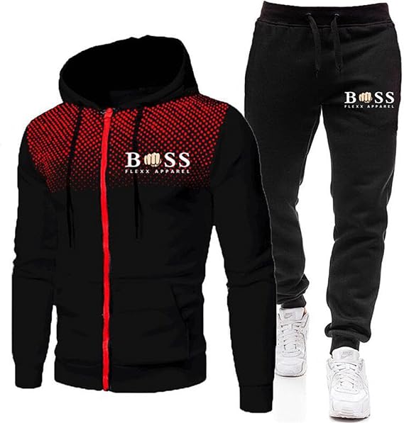 Mens Tracksuit Sets Letter Print Full Zip Jogging Sports Gym Suit