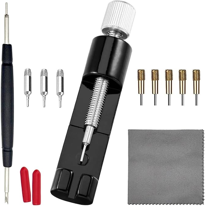 Watch Link Removal Kit, Tools to Adjust and Remove Wristwatch Bracelets, Pin Remover for Sizing Strap, Watch Band Adjustment Tool Kit with Extra Replacement