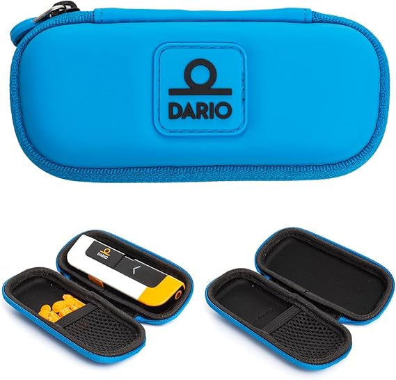 DARIO Diabetes Travel Case Bag For Glucose Monitor Kit & Other Diabetic Supplies (Small, Blue)