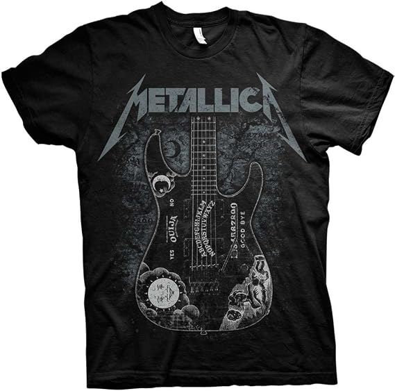 Metallica Unisex Adult's Hammett Ouija Guitar T Shirt - Large, Black