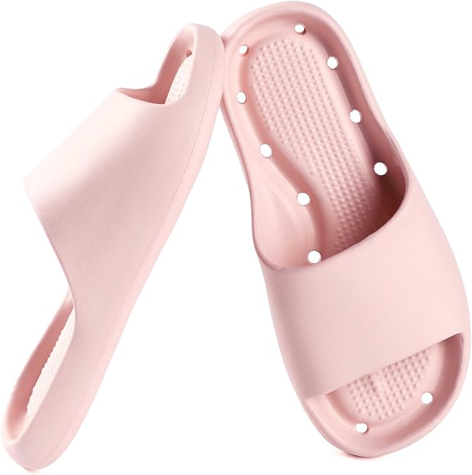Unisex Arch Support Shower Shoes with Drain Holes Slides