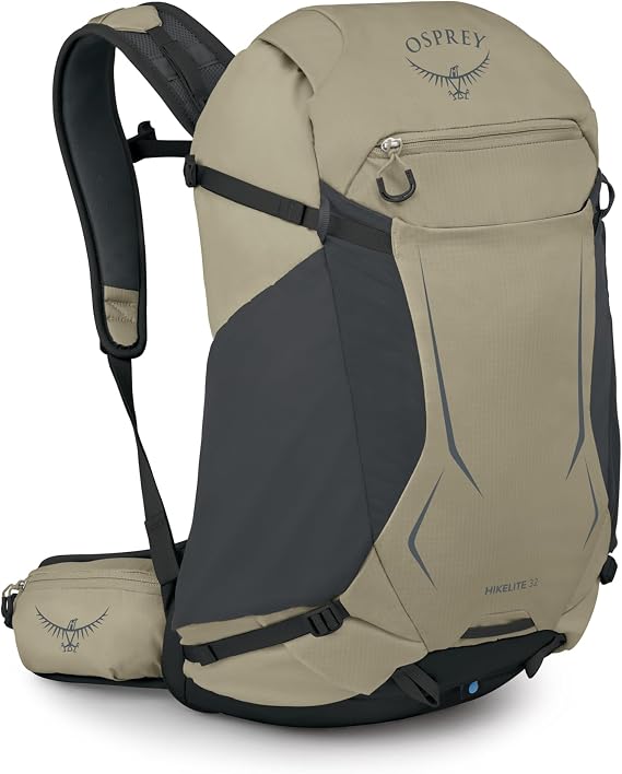 Osprey Hikelite 32L Durable Hiking Backpack - Travel Daypack with Rain Cover for Men and Women, Olive Tan