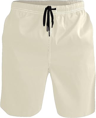 Cornsilk Mens Sportwear Swim Trunks Quick Dry Board Shorts with Lining S