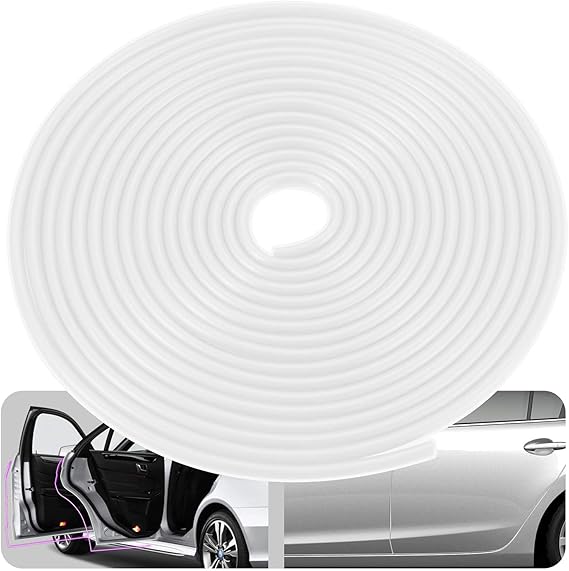 Eytool Car Door Protectors Edge Guards,16Ft(5M) Car Edge Trim Rubber Seal Protector with U Shape Car Protection Door Edge Guard Fit for Most Car (White)