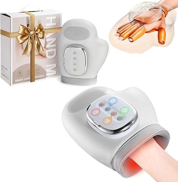 Hand Massager with Heat and Compression, Ideal Gift for Hand Massage Finger Massager Hand Therapy Equipment, Hand Wrist Muscles Massagers for Arthritis & Carpal Tunnel
