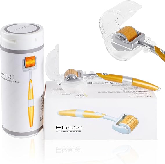 Derma Roller 0.75 mm, Titanium Micro Needles, Skincare Tool for Face, Beard