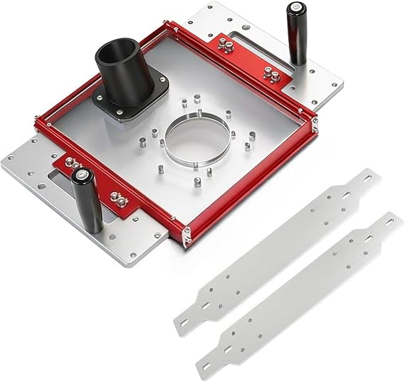 Linear Rail Router Sled Slide Connector with Dust Collection, 2-1/2" Interface Connect Dust Extractor Fit for 20mm Linear Rails and SBR20UU & SCS20UU Slide Block (Missing Brush)